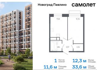 Продается однокомнатная квартира, 33.6 м2, Московская область, жилой квартал Новоград Павлино, к6