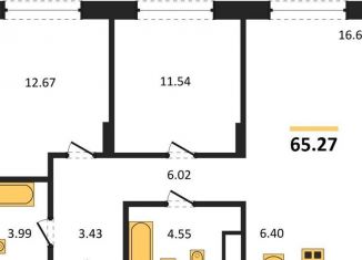 Продаю 2-ком. квартиру, 65.3 м2, Новосибирск, Кедровая улица, с45к1