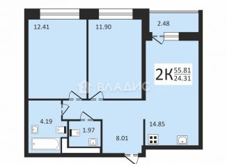 Продаю 2-ком. квартиру, 53.3 м2, поселок Бугры, ЖК Новые Горизонты, Тихая улица, 5к3