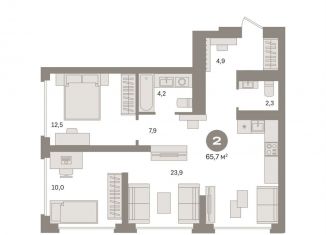 2-комнатная квартира на продажу, 65.7 м2, Москва, метро Нижегородская