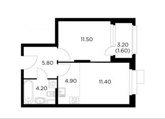 Продам 2-комнатную квартиру, 39.4 м2, Московская область