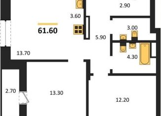 Продается 2-комнатная квартира, 61.6 м2, Новосибирск, улица Брестская Горка, 8