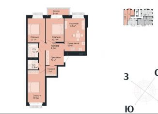 3-ком. квартира на продажу, 87.2 м2, Нижний Новгород, метро Горьковская, улица Невзоровых