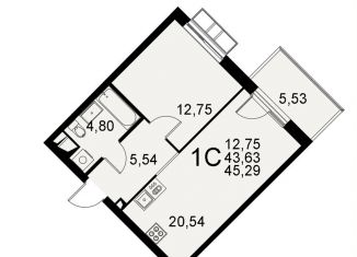 Продается 1-комнатная квартира, 45.3 м2, Тульская область, Хлебная площадь