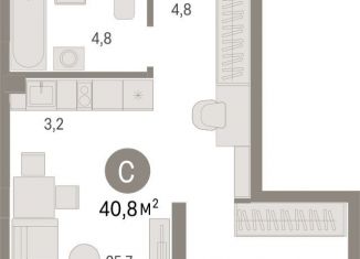 Продаю квартиру студию, 40.8 м2, Новосибирск