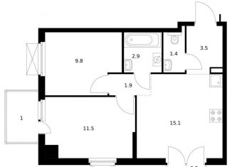 Продается двухкомнатная квартира, 47.3 м2, Владивосток