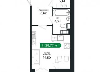 Продам квартиру студию, 28.8 м2, Сертолово, Центральная улица, 13