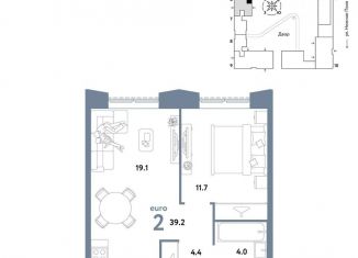 Продается двухкомнатная квартира, 39.2 м2, Москва, ЮВАО