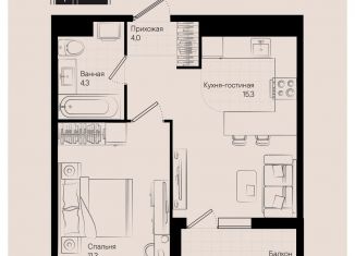 Продажа 1-комнатной квартиры, 36.5 м2, Краснодар, Прикубанский округ