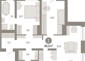 Продаю 2-ком. квартиру, 90 м2, Екатеринбург, метро Машиностроителей, переулок Ритслянда, 15