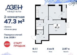 Двухкомнатная квартира на продажу, 47.3 м2, ДСК Актер, ДСК Актер, 6с1