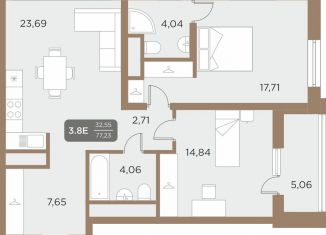 Продам двухкомнатную квартиру, 79.8 м2, Екатеринбург