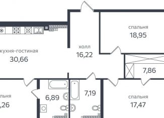 Продажа 3-комнатной квартиры, 121.5 м2, Санкт-Петербург, Петровская коса, 1к2, Петроградский район