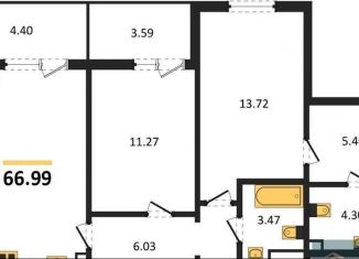 2-комнатная квартира на продажу, 67 м2, село Новая Усмань