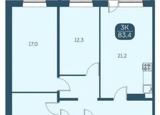 Продажа трехкомнатной квартиры, 83.4 м2, Новосибирск, Междуреченская улица, 7/1