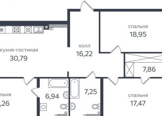 Продается 3-комнатная квартира, 121.7 м2, Санкт-Петербург, Петровская коса, 1к2, Петроградский район