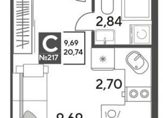 Продаю квартиру студию, 20.7 м2, Московская область