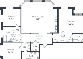 Трехкомнатная квартира на продажу, 216.1 м2, Санкт-Петербург, Петровская коса, 1к2, Петровская коса