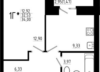 Продажа 1-комнатной квартиры, 34 м2, Казань, Советский район, жилой комплекс Притяжение, 2