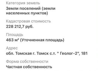 Продам земельный участок, 5 сот., Томск, Кировский район, Звёздная улица