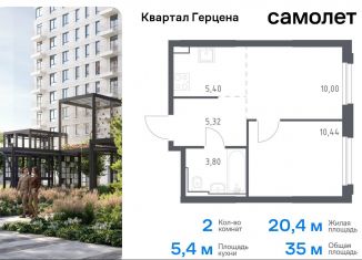 Продается двухкомнатная квартира, 35 м2, Москва, жилой комплекс Квартал Герцена, к2, район Бирюлёво Восточное