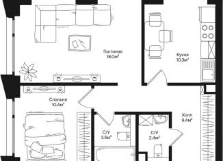 Продажа двухкомнатной квартиры, 54 м2, Москва, СЗАО, улица Маршала Бирюзова, 1к1