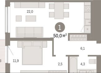 Продам однокомнатную квартиру, 50 м2, Новосибирск, метро Студенческая