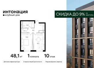 Продажа однокомнатной квартиры, 48.1 м2, Москва, СЗАО, Щукинская улица, 3