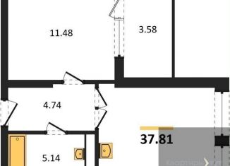 Продажа 1-комнатной квартиры, 37.8 м2, Воронеж, Железнодорожный район, набережная Чуева, 7