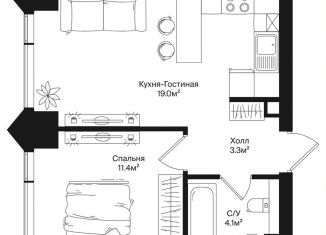 1-комнатная квартира на продажу, 37.8 м2, Москва, улица Маршала Бирюзова, 1к1, СЗАО