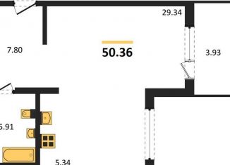 Продается однокомнатная квартира, 50.4 м2, Воронеж, Железнодорожный район, набережная Чуева, 7