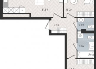 2-ком. квартира на продажу, 79.4 м2, Калининград, Центральный район