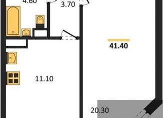 1-ком. квартира на продажу, 41.4 м2, Воронежская область, бульвар 70 лет Победы, 5