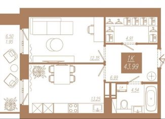 Продам 1-комнатную квартиру, 44 м2, Красноярск, Советский район