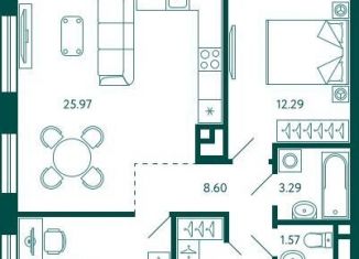 Квартира на продажу свободная планировка, 65.5 м2, Уфа