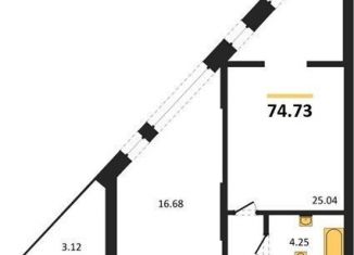 2-комнатная квартира на продажу, 74.7 м2, Воронежская область, набережная Чуева, 7