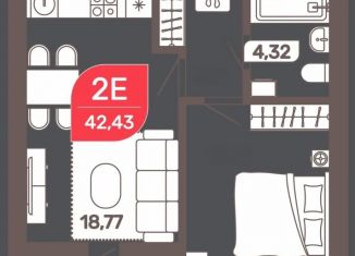 Продается 1-ком. квартира, 42.4 м2, Забайкальский край, Романовский тракт, 44с1