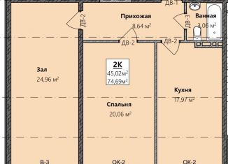 Продаю 2-комнатную квартиру, 81.4 м2, Дагестан, Благородная улица, 17