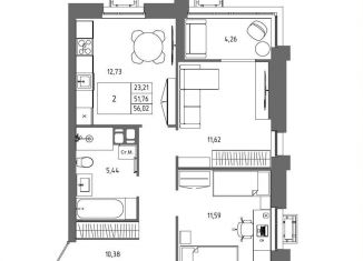 Продам 2-комнатную квартиру, 56 м2, Волгоград, Дзержинский район