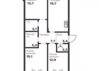 Продажа 3-комнатной квартиры, 83.6 м2, Челябинская область, проспект Ленина, 19В