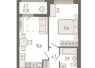 Продаю 1-ком. квартиру, 38.7 м2, Екатеринбург, метро Геологическая