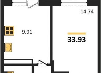 Однокомнатная квартира на продажу, 33.9 м2, Воронеж