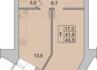 Продажа 1-ком. квартиры, 43.5 м2, Вологда, Окружное шоссе, 39