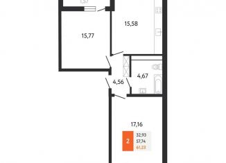 Продается 2-комнатная квартира, 61.2 м2, Краснодарский край, Мысхакское шоссе, 59Д