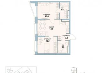 Продается 2-комнатная квартира, 55.5 м2, Москва, ЮВАО