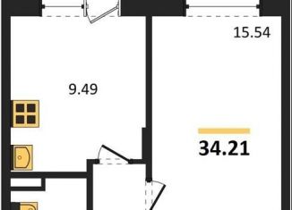 Продажа однокомнатной квартиры, 34.2 м2, Воронеж, Советский район