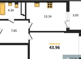 1-ком. квартира на продажу, 44 м2, Воронеж