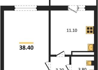 Продам однокомнатную квартиру, 38.4 м2, село Ямное, улица Генерала Черткова, 2