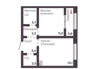 Продаю 1-ком. квартиру, 37.9 м2, Челябинск