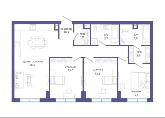 Продаю 3-комнатную квартиру, 95.9 м2, Москва